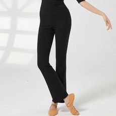 더시럽 여성용 편안한 요가 필라테스 세미 부츠컷 레깅스 B