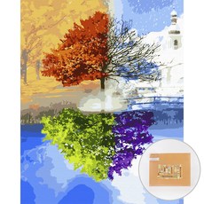 藝術喜悅 DIY 名畫繪畫組 40 x 50 公分 垂直款, 智慧樹款, 1組