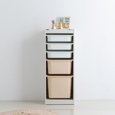 리바트 프렌즈아이 마카롱 1X5 수납장세트, 베이지