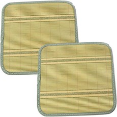 LEENDECO 辦公室/車用/家用 涼感竹編坐墊 2入, 竹色