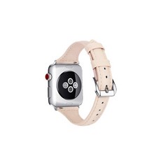 bob Apple Watch 纖細皮帶扣皮革錶帶 42 / 44mm, 象牙白