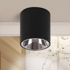 원하 인테리어 원통 직부등 73 x 76 mm COB LED7W, 주광색(블랙)