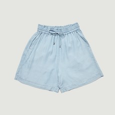 행텐 여성용 통기성 자수셋업 텐셀 하프 데님팬츠