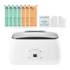 FACE FACTORY 石蠟溶解器 FF-19+基礎蠟 4入+乳木果油蠟 3入+塑膠包裝+手套+腳套組, 1組
