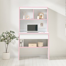 리파 800 책상 + 책꽂이 세트 방문설치, 핑크