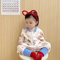 조이멀티 컬러슬립색 유아동 긴팔 올인원 수면우주복
