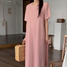 보리맘 레시 주름 빅사이즈 롱 원피스 여름 임부복 a16