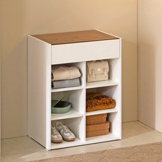 웰퍼니쳐 엘리 디바이더 드레스룸 아일랜드 서랍장 600 방문설치, 화이트, 1단