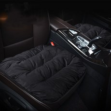 Ez2mk 溫暖水晶絨車用前座坐墊 MS-1630, 黑色, 2個