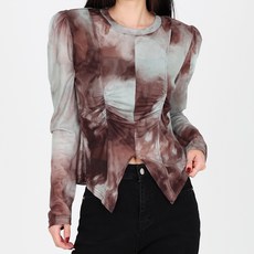 닷이프 여성용 컷팅 타이다이 티셔츠 T24FW1-A0708