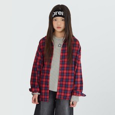 SM2 女童復古格紋襯衫