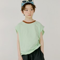 vavkids 青少年兒童配色條紋無袖T恤