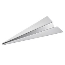 Philippi Airplane 不鏽鋼直尺 20cm, 1個, 紙飛機 銀色