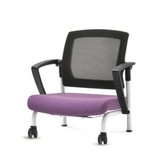 체어포커스 슬라이딩 좌식의자 C530, 블랙(팔걸이) + 블랙(등받이) + 고급 바이올렛(방석), 1개