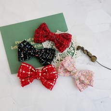 HARAROI 女童用閃亮毛呢抓夾4件組