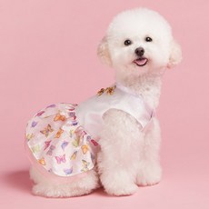 메종드독 한복 핸드메이드 나비 강아지옷, 핑크, 1개