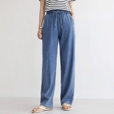 andstyle 女款 短/基本/長版 Summer Cool Jeans 第13彈 萊賽爾寬版鬆緊褲 264513