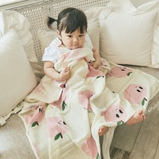 ROTOTO bebe 幼童水蜜桃印花紗布被