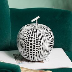 波點甜瓜藝術裝飾品, 白色