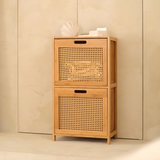 house recipe 竹藤兩層收納櫃, 自然木色