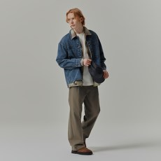 마인드브릿지 남성용 코튼 와이드 원턱 밴딩 팬츠 긴바지 MYPT6152