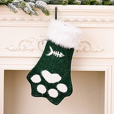 可愛度MAX 骨頭腳掌 聖誕禮物袋, 綠色, 1個