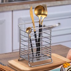 基本款瀝水不鏽鋼餐具筒 FM047, 單一顏色, 1個