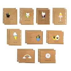 可愛立體牛皮紙卡片9種套組 46-0589, 混合色, 2套