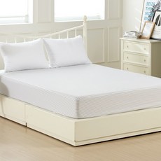 withhue 床墊防水保潔墊, 白色 + 灰色條紋