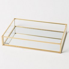 Market Plan 金色鏡面托盤 長方形 S, 金色邊框, 1個