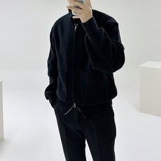 Ador Classic 男款 Mono Card 圓領拉鍊半寬鬆版型長袖拉鍊開襟衫