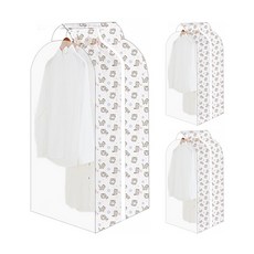 Market A 衣架服飾拉鍊式防塵套 貓咪 L, 1個, 3入