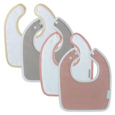 바니블라썸 에어 스퀘어 턱받이 4종 세트, A(코랄, 핑크라인, 타프, 옐로라인), 1세트