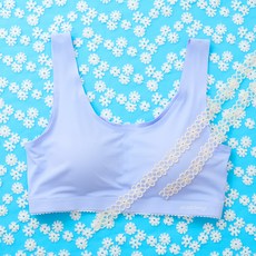 pudding underwear 可愛少女寬肩帶內衣+胸墊 4入