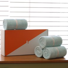 RemyJ 邊帶洗臉毛巾 250g 40支精梳棉 4入, 1個, 薄荷綠