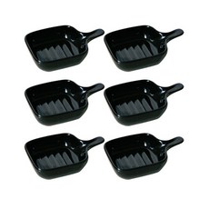 PUKO 迷你方形醬料碟, 黑色的, 6個