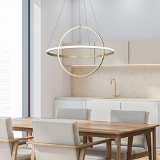 원하 식탁등 인테리어 펜던트 조명 로에라 LED 50W, 주백색(골드)