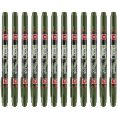 라인플러스 OHP펜 1mm 물펜MB 3.0mm, 빨강, 12개