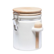 Baristar 原木陶瓷密封罐 750ml, 白色, 1個