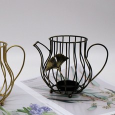 JHCompany 金屬框架水壺造型燭台 S, 黑色