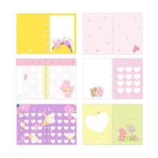 LUCALAB 小熊6孔活頁筆記本替換紙 6組, 16張