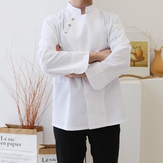 Le Bata銀色鈕扣長袖廚師服+襪子 隨機出貨