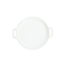 Puko 燒烤圓形手柄盤, 白色, 1個