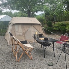 미르카 이지폴 원터치 자동 텐트 + 전용 암막타프 풀세트, 베이지, 3~4인용