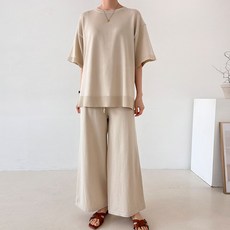 BongBong Story 孕婦款針織T恤 + 長褲套裝