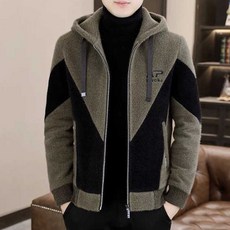 제이티엘 남성용 브이 배색 트렌디 후드집업