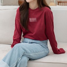 험블스튜디오 여성용 통기성 롱 라운드 순면 긴팔 티셔츠 FF_172