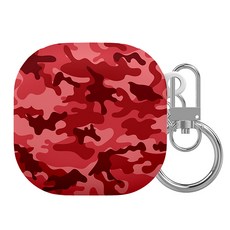 JUST4YOU 밀리터리 갤럭시버즈 프로 / 라이브 / 버즈2 호환 슬림 케이스, 레드