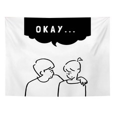 올하이 린넨 배경 현관 인테리어 패브릭포스터, 오케이