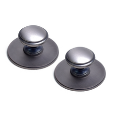 把手世界一旦大圓盤1孔家具把手 銀色, 2個